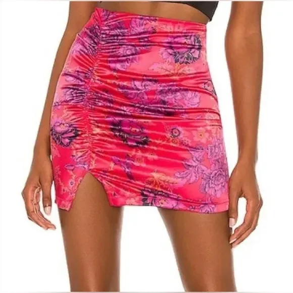 NWT Free People Avas Printed Mini Skirt