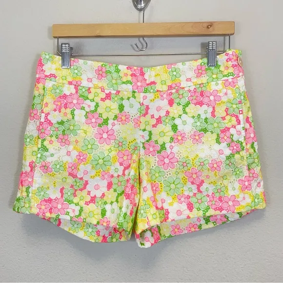 NWT Lilly Pulitzer Floral Sunbonnet Lace Sloane Shorts Size 6