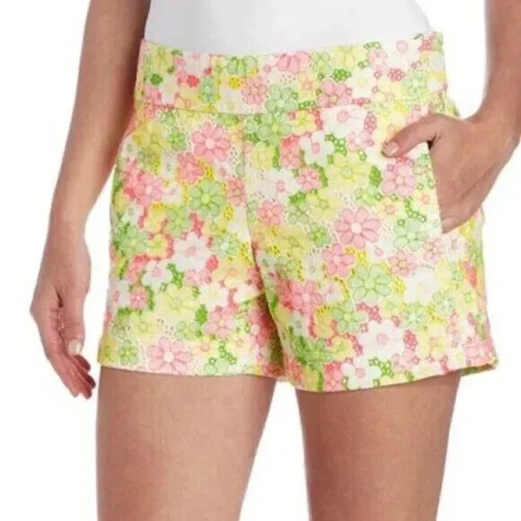 NWT Lilly Pulitzer Floral Sunbonnet Lace Sloane Shorts Size 6