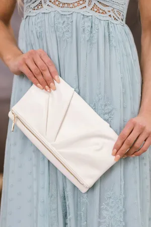 Off White Shimmery Clutch