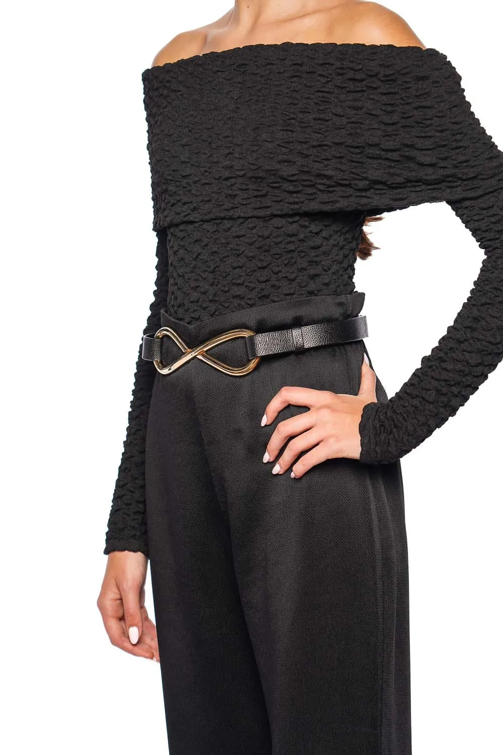 Oihana Black Leather Belt