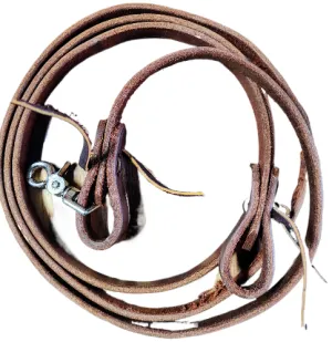 OILED LEATHER BARREL/ROPING REIN WITH SNAP