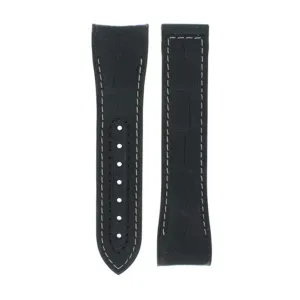 OMEGA PLANET OCEAN 600M OMEGA CO-AXIAL (SHORT) BLACK LEATHER STRAP