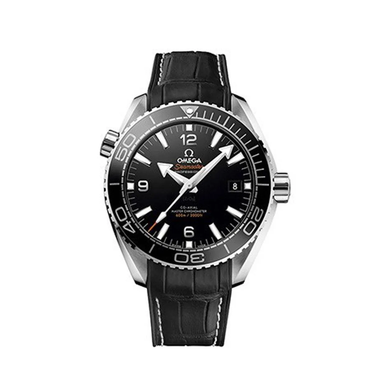 OMEGA PLANET OCEAN 600M OMEGA CO-AXIAL (SHORT) BLACK LEATHER STRAP