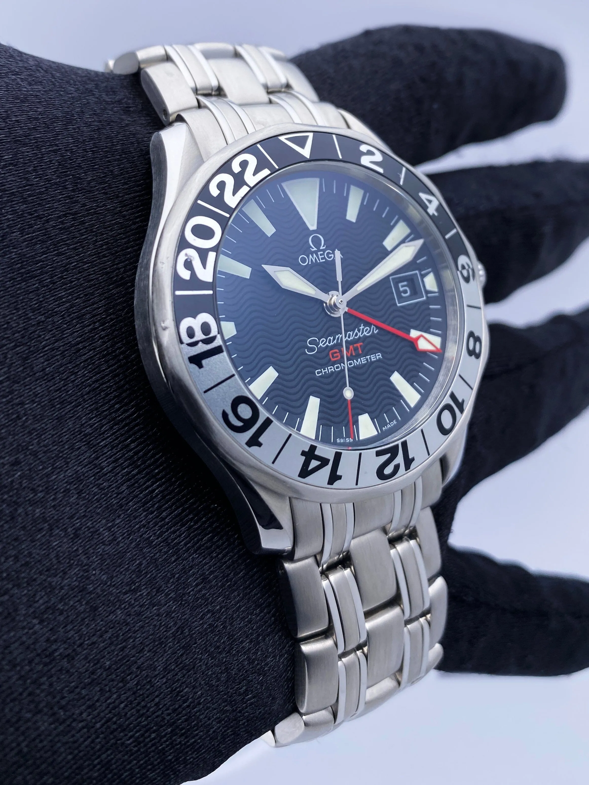Omega Seamaster GMT 2534.50.00 50th Anniversary Mens Watch Box Papers
