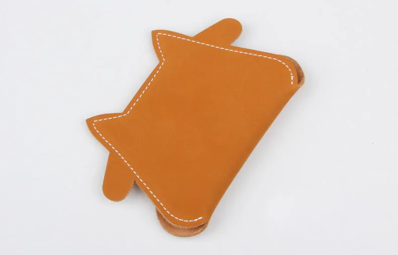 Orange Leather Card Holder Kit DIY Leather Cow Coin Wallets Kit DIY Eco Leather Project DIY Leather Kit