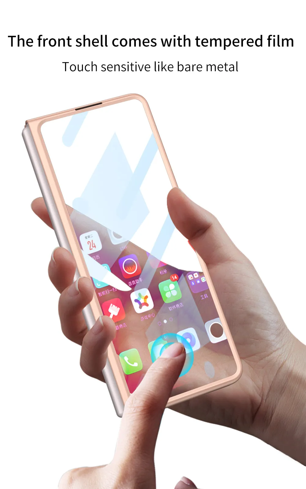 Outer Screen Glass Luggage Design Case For Samsung Galaxy Z Fold 3 5G Anti-knock Plastic Cover For Samsung Z Fold 3 5G Case
