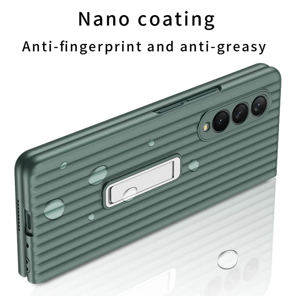 Outer Screen Glass Luggage Design Case For Samsung Galaxy Z Fold 3 5G Anti-knock Plastic Cover For Samsung Z Fold 3 5G Case