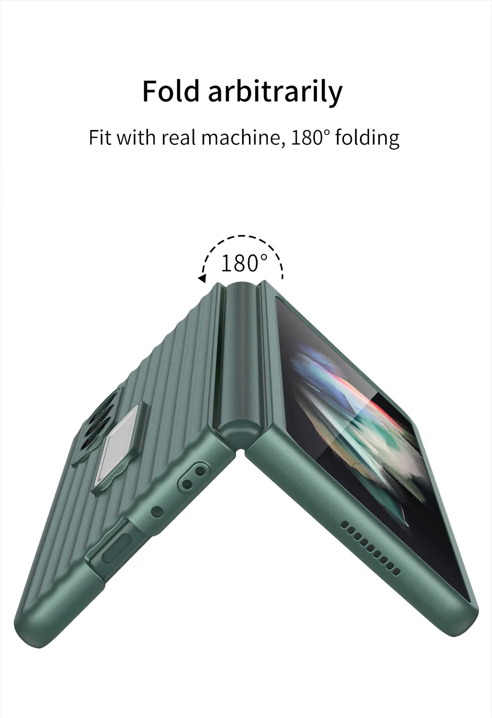 Outer Screen Glass Luggage Design Case For Samsung Galaxy Z Fold 3 5G Anti-knock Plastic Cover For Samsung Z Fold 3 5G Case