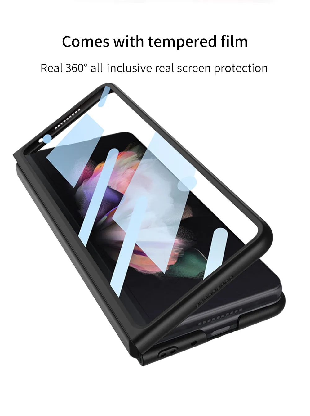 Outer Screen Glass Luggage Design Case For Samsung Galaxy Z Fold 3 5G Anti-knock Plastic Cover For Samsung Z Fold 3 5G Case