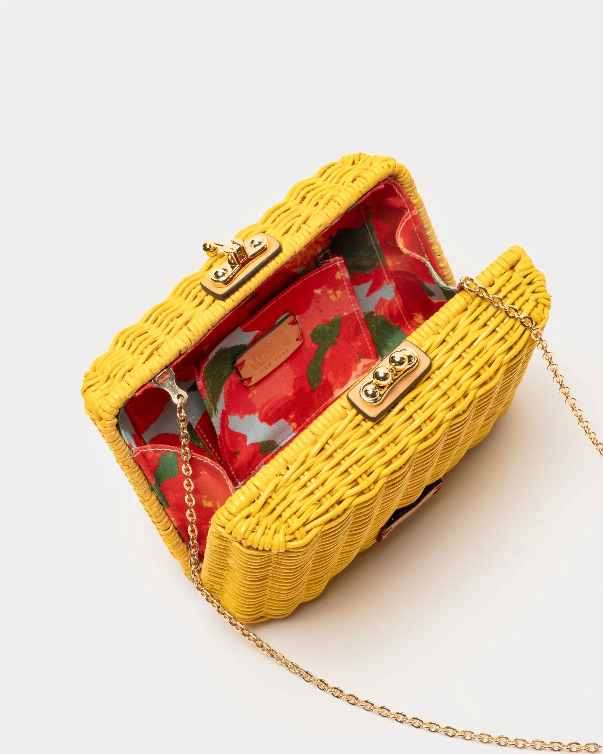 Paige Wicker Clutch - Canary