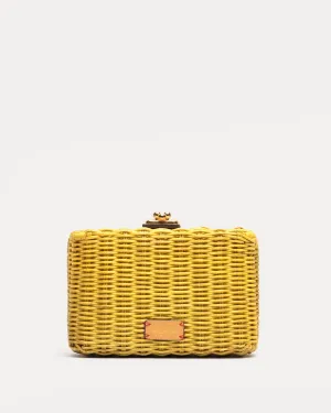 Paige Wicker Clutch - Canary
