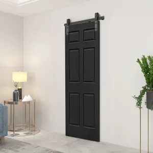 Paneled MDF Composite Bifold Barn Door with Installation Hardware Kit Calhome Size: 24" x 80" Finish: Black