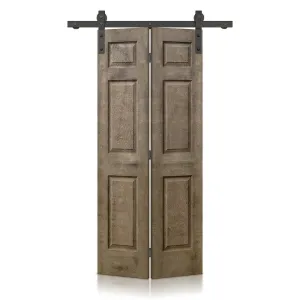 Paneled MDF Composite Bifold Barn Door with Installation Hardware Kit Calhome Size: 24" x 80" Finish: Vintage Brown