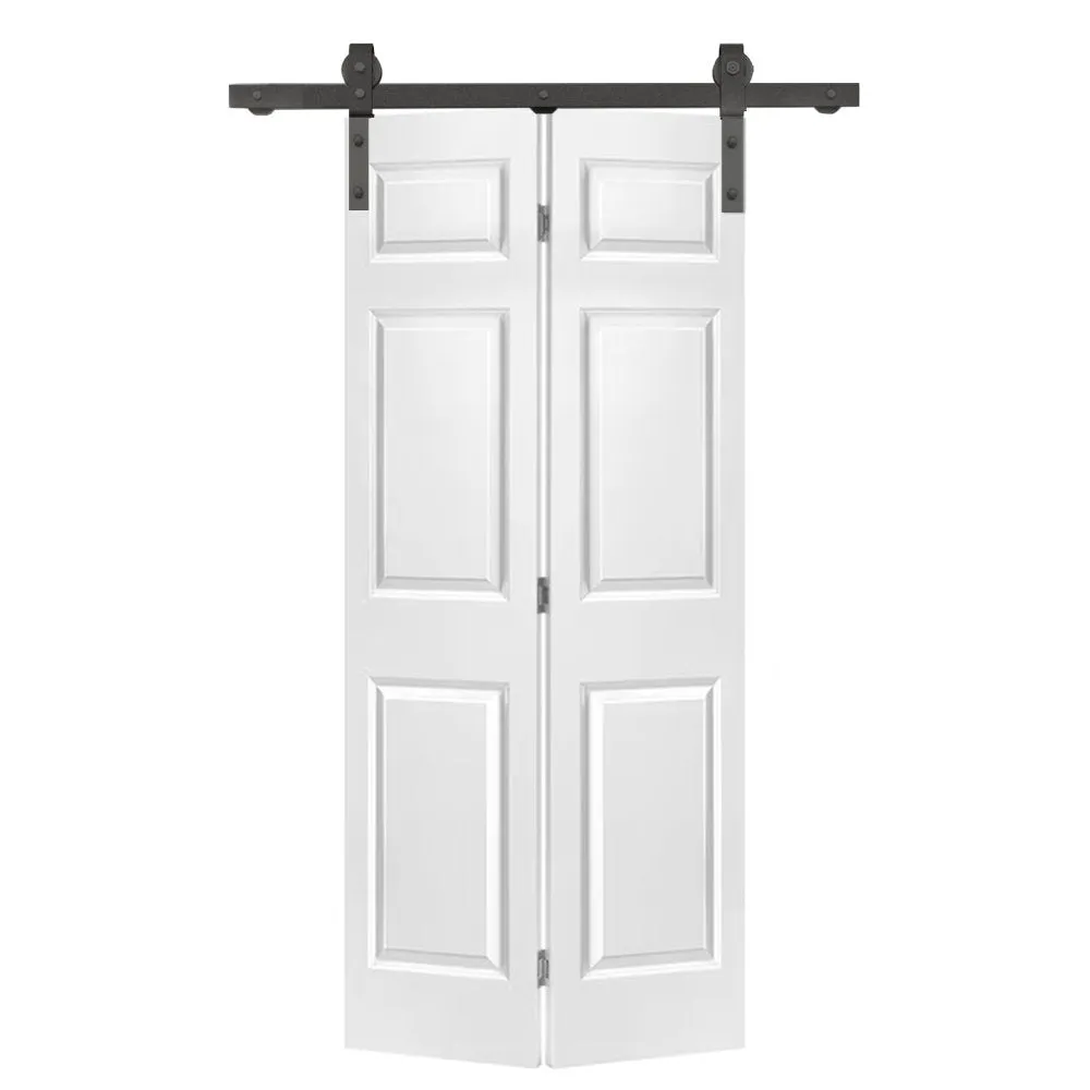Paneled MDF Composite Bifold Barn Door with Installation Hardware Kit Calhome Size: 24" x 80" Finish: White