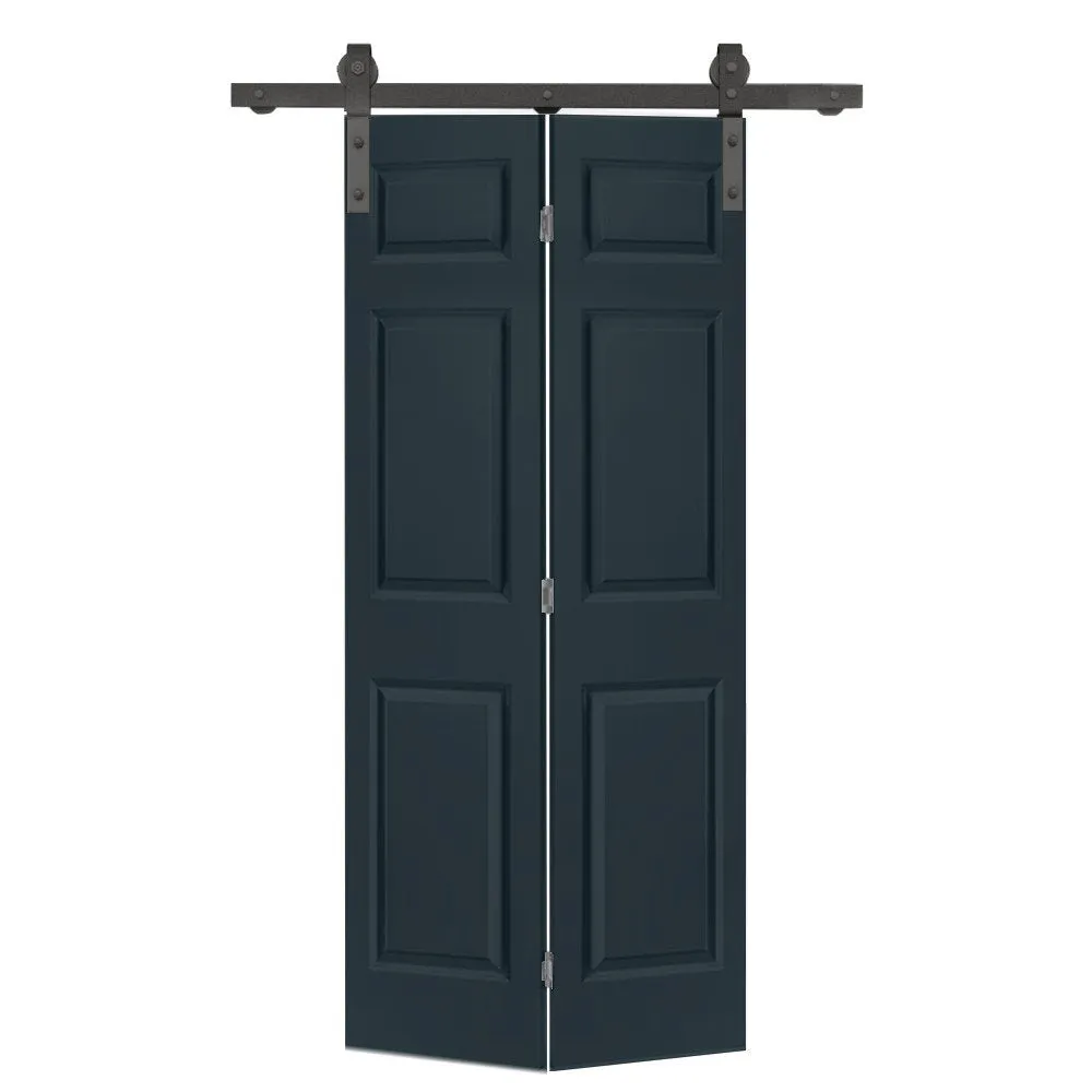 Paneled MDF Composite Bifold Barn Door with Installation Hardware Kit Calhome Size: 30" x 84" Finish: Charcoal Gray
