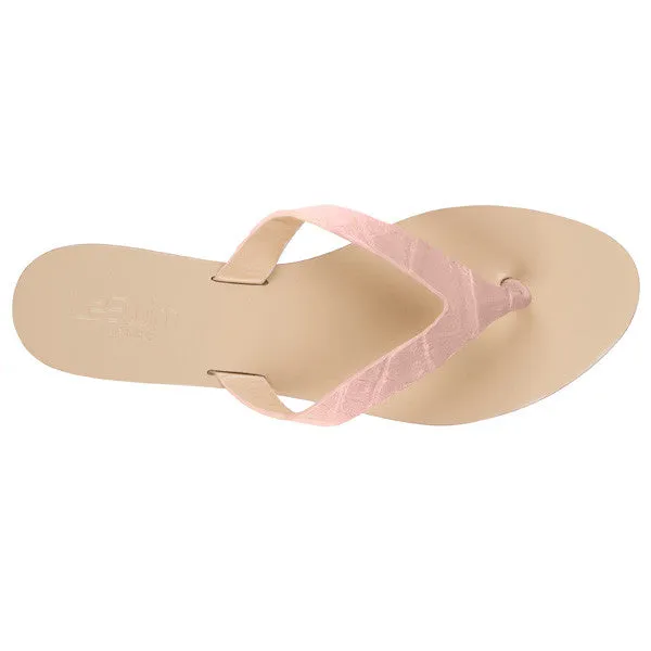 Paros Genuine Cayman Crocodile thong - Blush