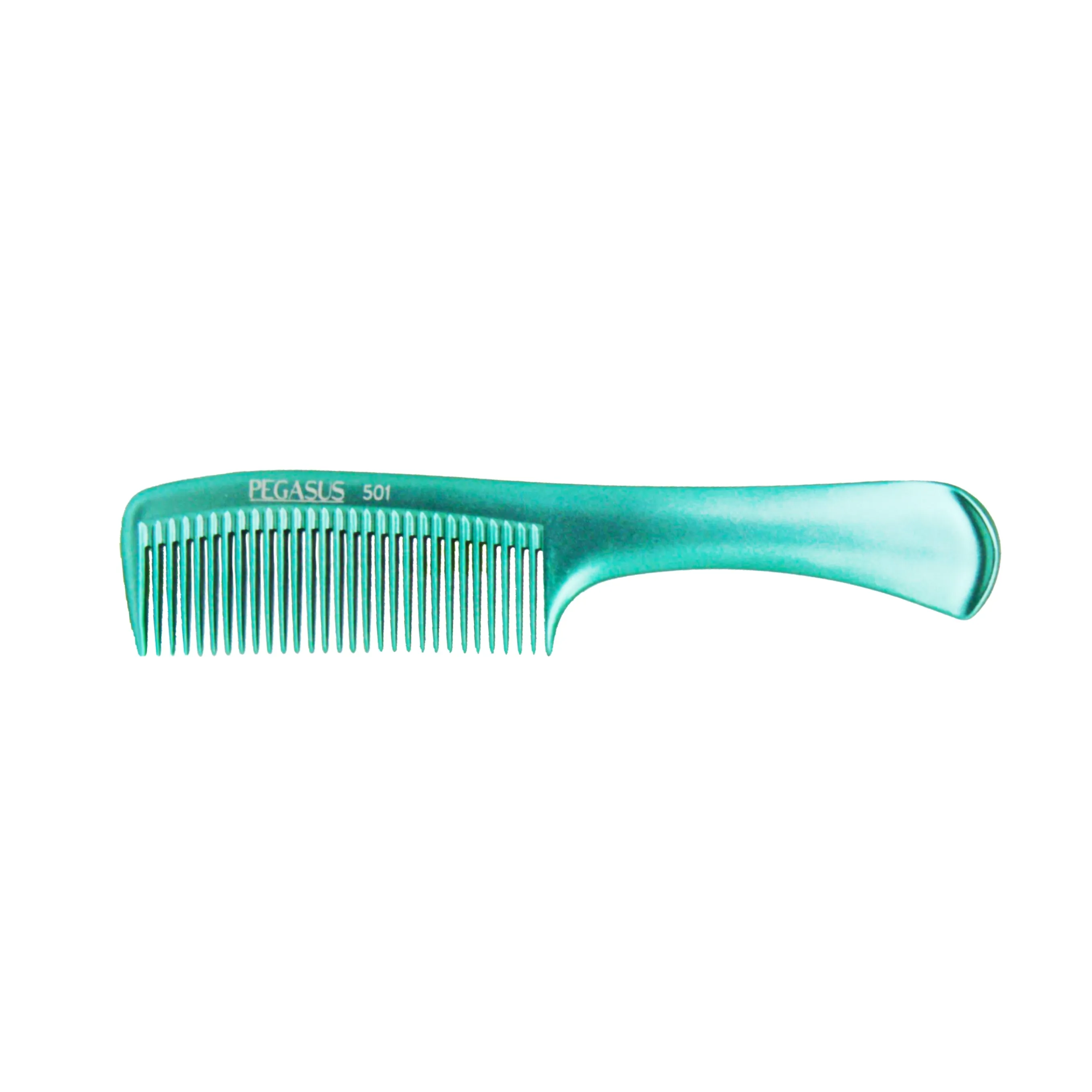 Pegasus MICOLOR 501, 9in Hard Rubber Handle Comb, Handmade, Seamless, Smooth Edges, Anti Static, Heat and Chemically Resistant, Wet Hair, Everyday Grooming Comb | Peines de goma dura - Green