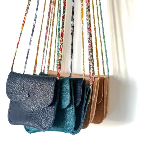 PERSONALISED KIDS SHOULDER PURSE WITH LIBERTY PRINT STRAP