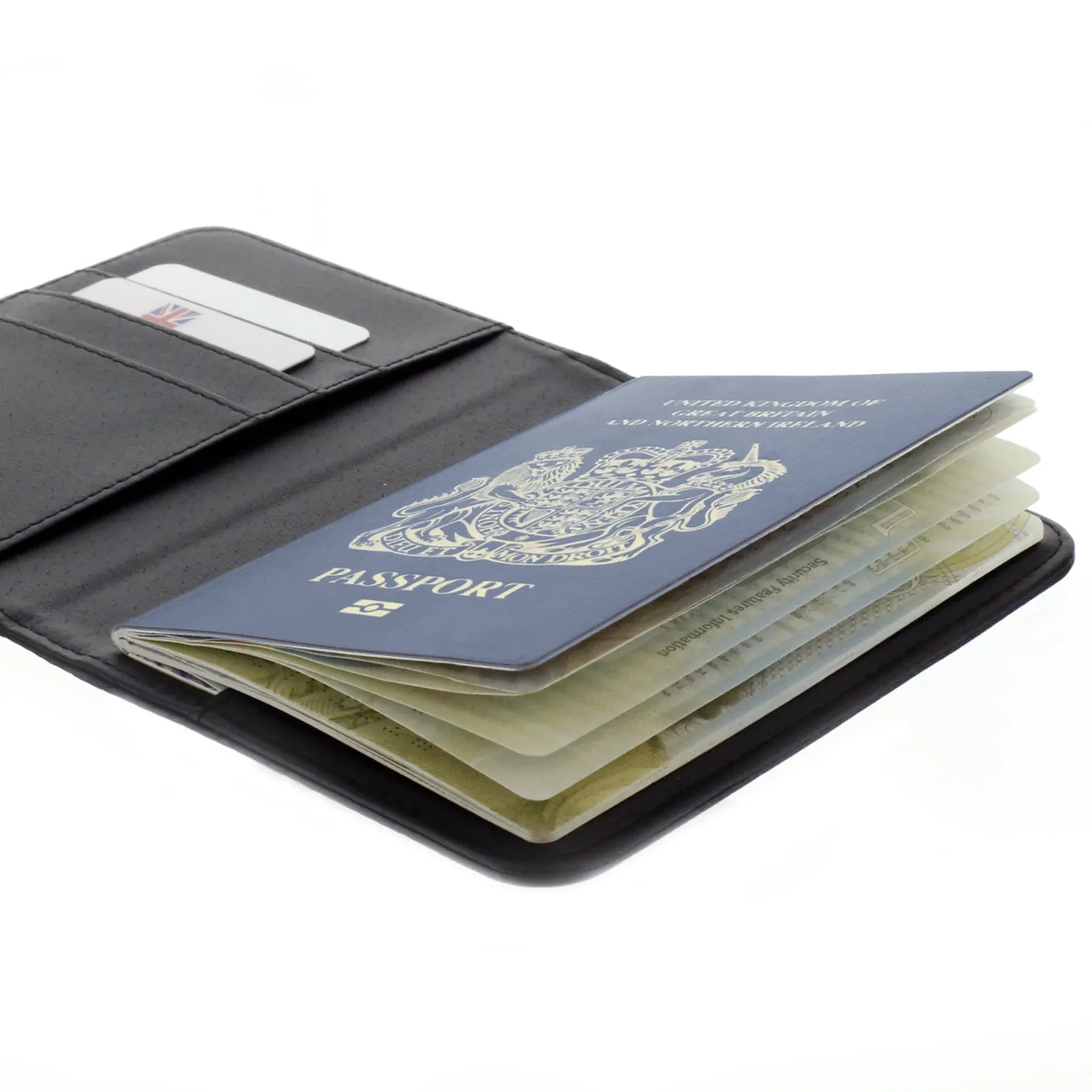 Personalised Passport Case & Tag with Grey Marble & Text - White