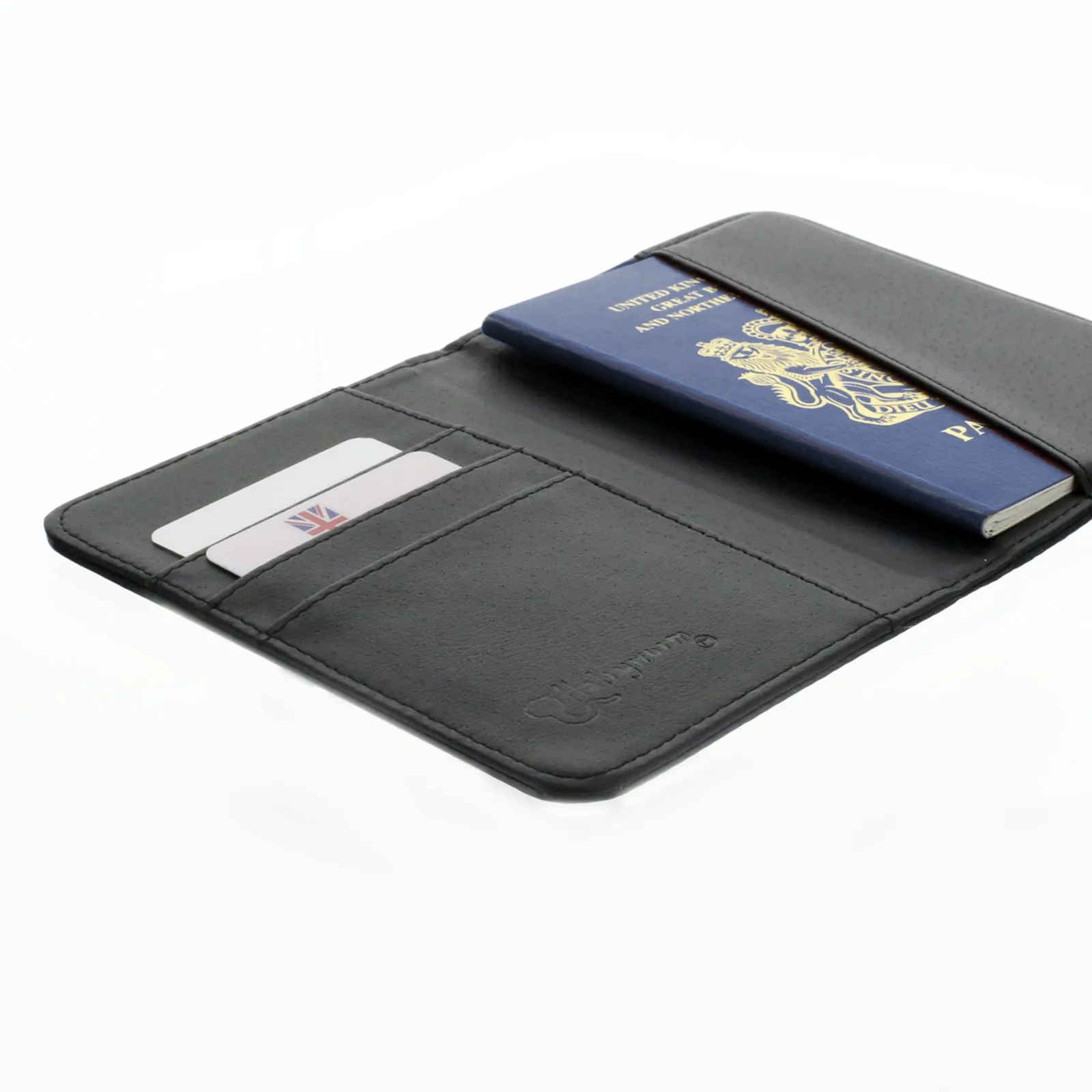 Personalised Passport Case & Tag with Grey Marble & Text - White