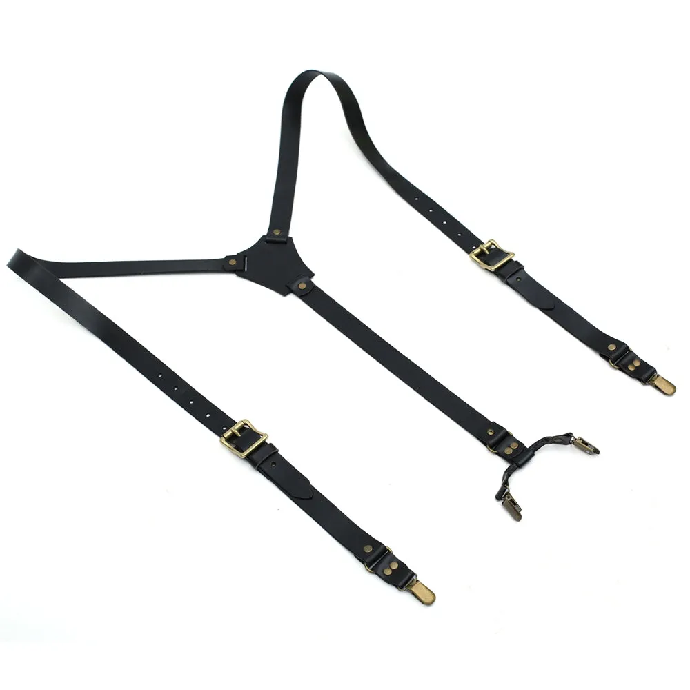 Personalized Handmade Leather Suspenders, Wedding Groomsmen Suspender, Brown Leather Suspenders, Mens Suspenders, Party Suspenders, Casual Suspenders