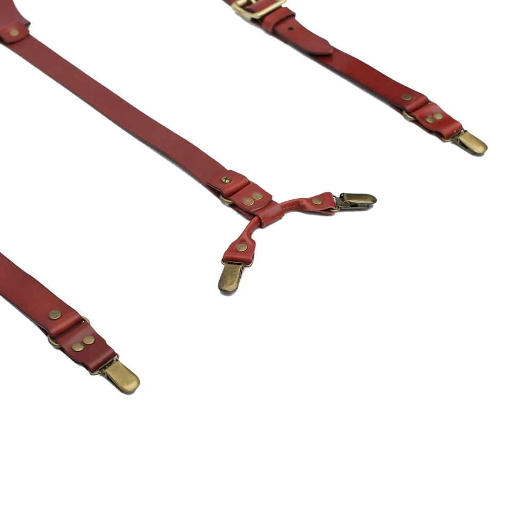 Personalized Handmade Leather Suspenders, Wedding Groomsmen Suspender, Brown Leather Suspenders, Mens Suspenders, Party Suspenders, Casual Suspenders