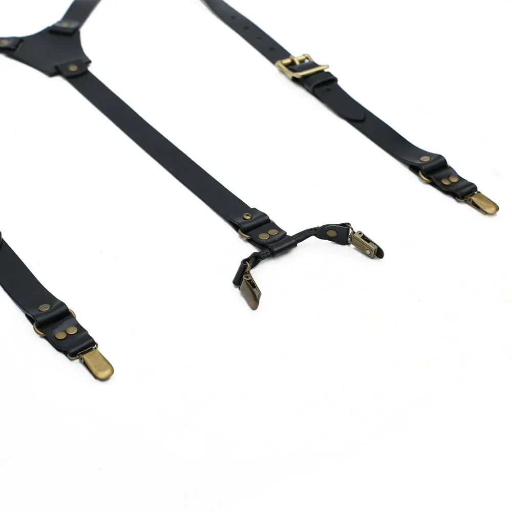 Personalized Handmade Leather Suspenders, Wedding Groomsmen Suspender, Brown Leather Suspenders, Mens Suspenders, Party Suspenders, Casual Suspenders