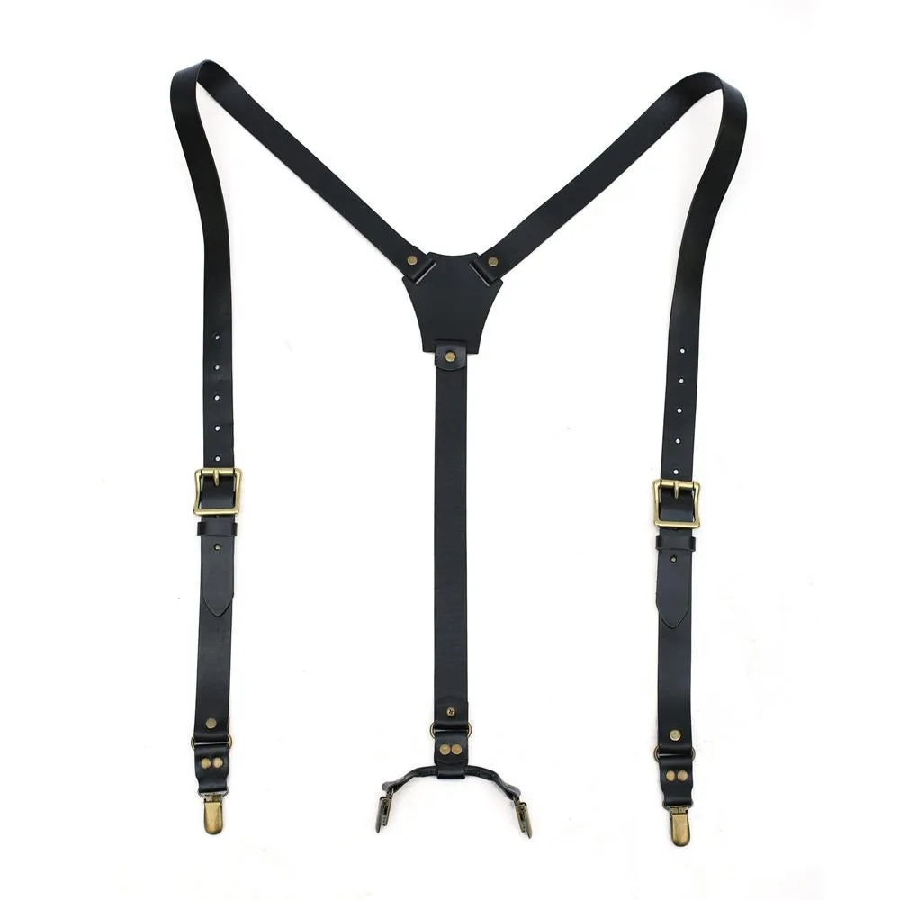 Personalized Handmade Leather Suspenders, Wedding Groomsmen Suspender, Brown Leather Suspenders, Mens Suspenders, Party Suspenders, Casual Suspenders