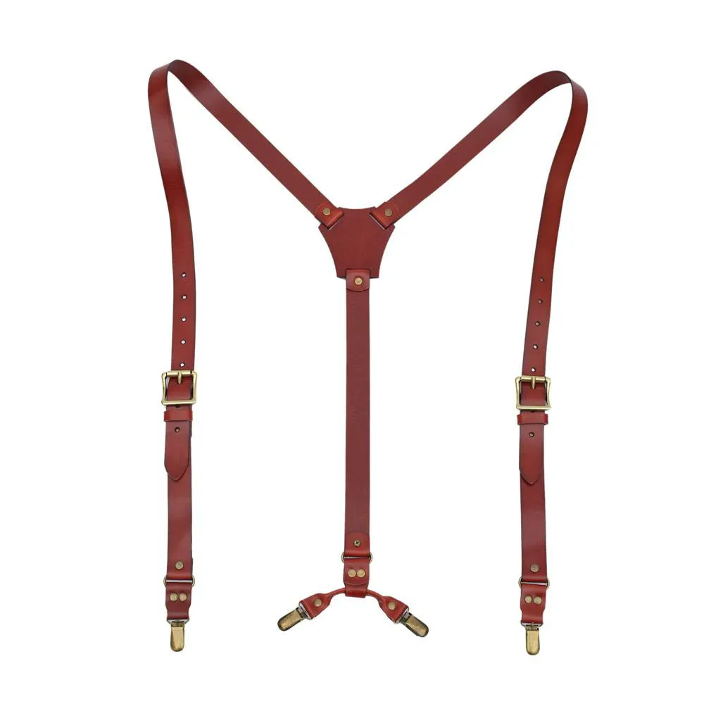 Personalized Handmade Leather Suspenders, Wedding Groomsmen Suspender, Brown Leather Suspenders, Mens Suspenders, Party Suspenders, Casual Suspenders