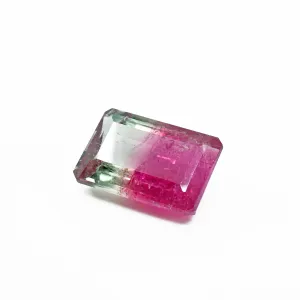 Pink and Green Bi Color Tourmaline 17.9mm 15.5ct Faceted Gemstone - Brazil
