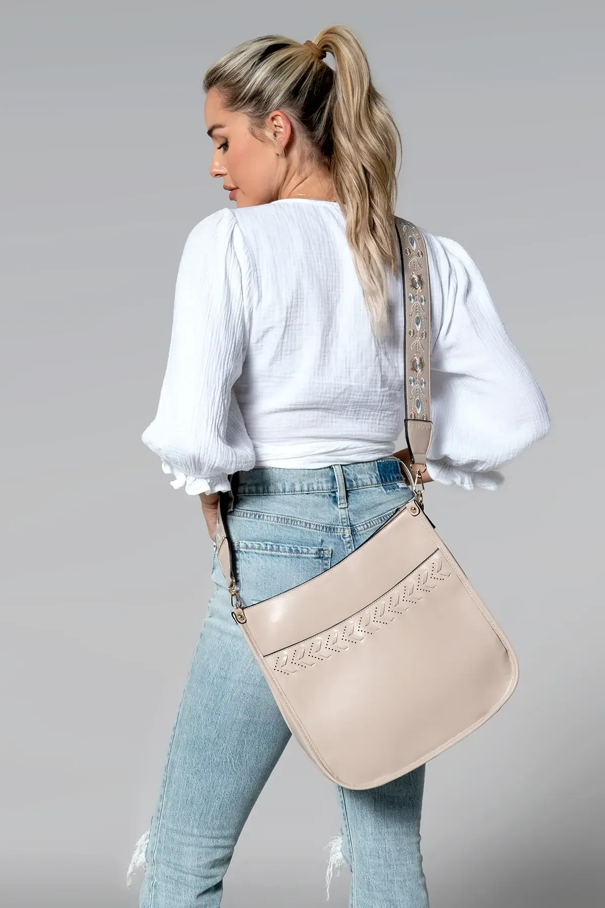 Pippa Stitch Accent Crossbody Orange