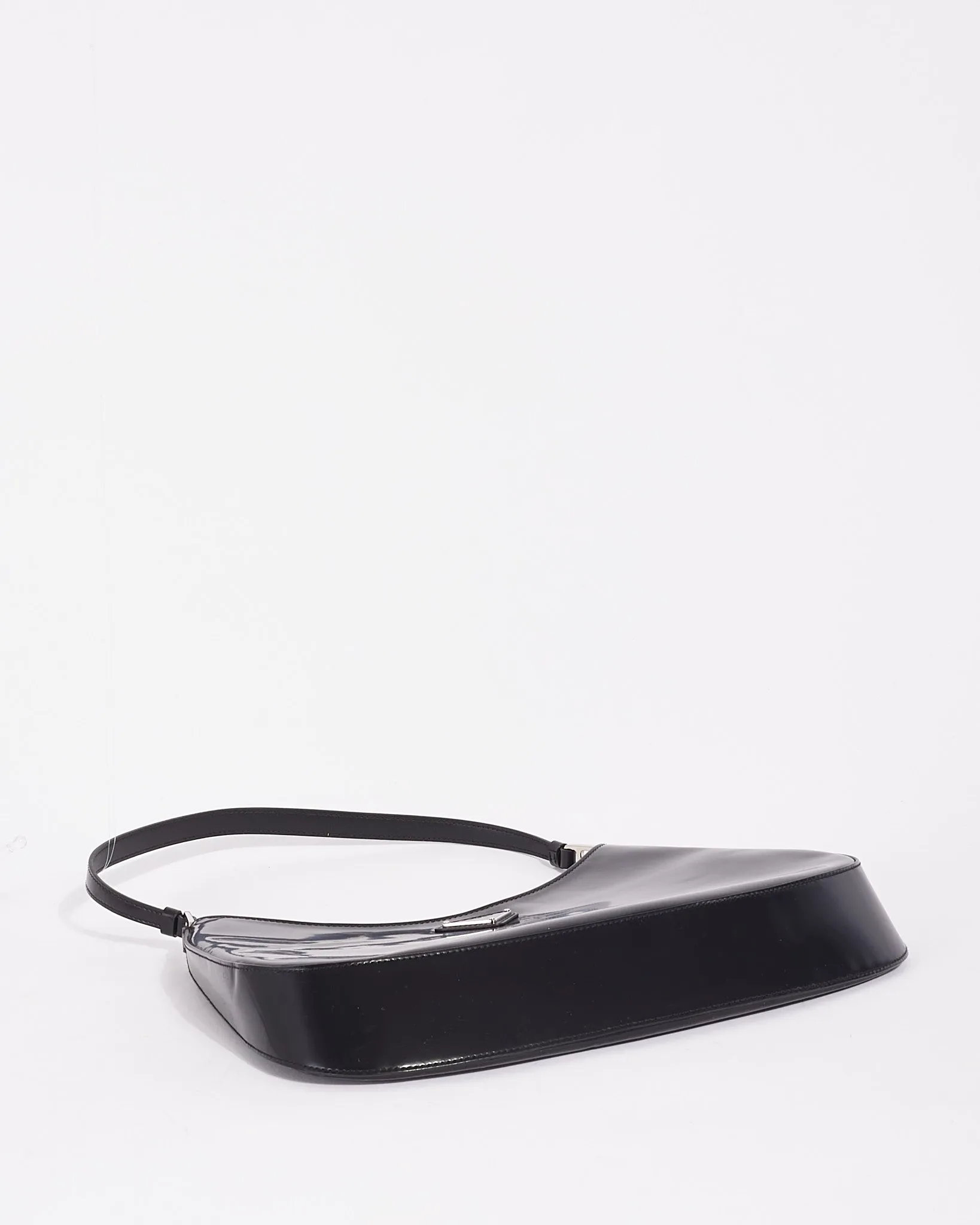 Prada Black Brushed Leather Cleo Shoulder Bag