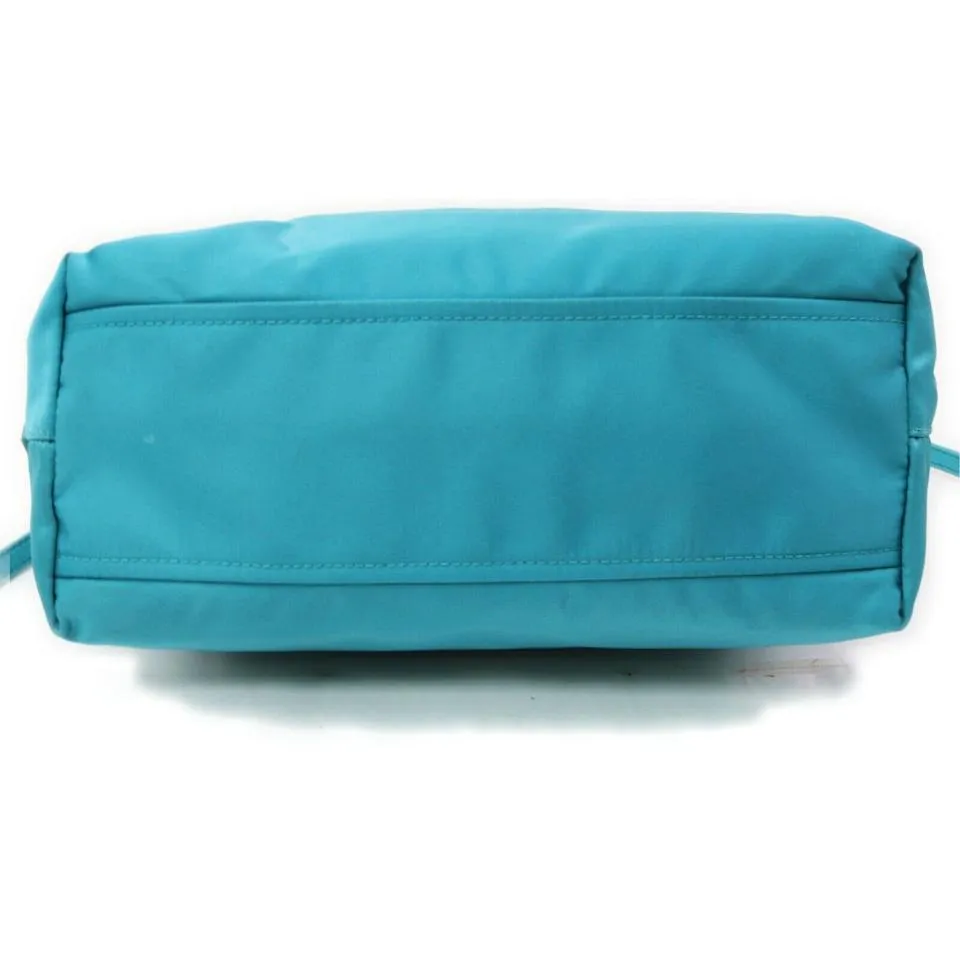 Prada Blue Nylon Tessuto Bow Logo ConvertibleTote Bag 863124