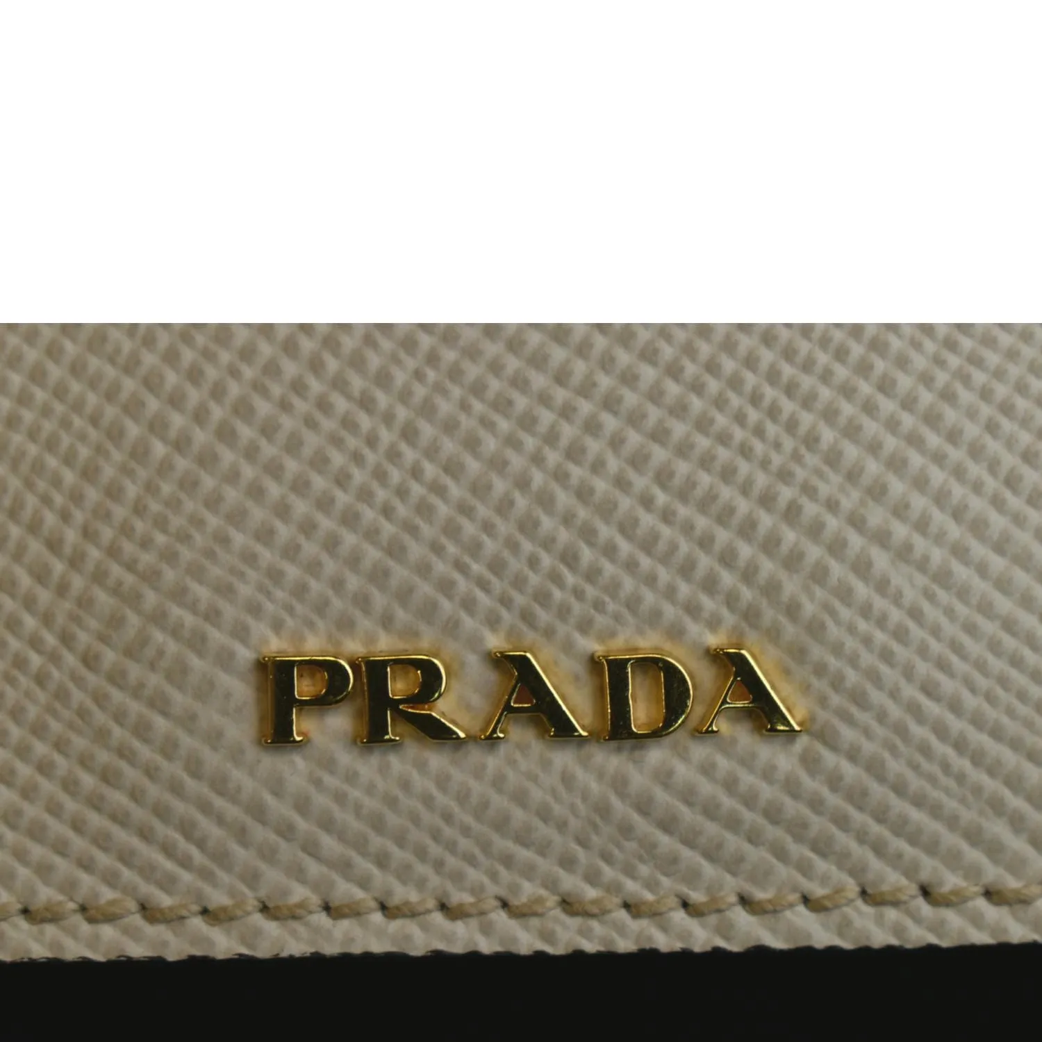 PRADA Medium Double Saffiano Leather Crossbody Bag White  - Hot Deals