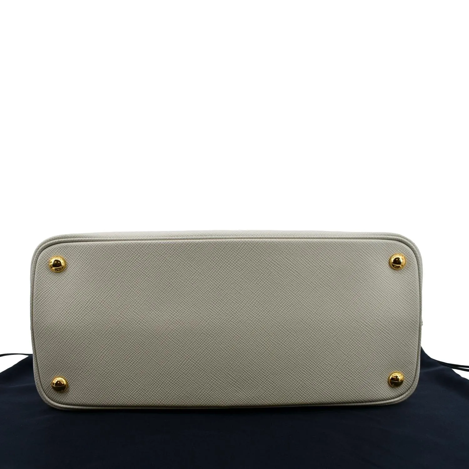 PRADA Medium Double Saffiano Leather Crossbody Bag White  - Hot Deals