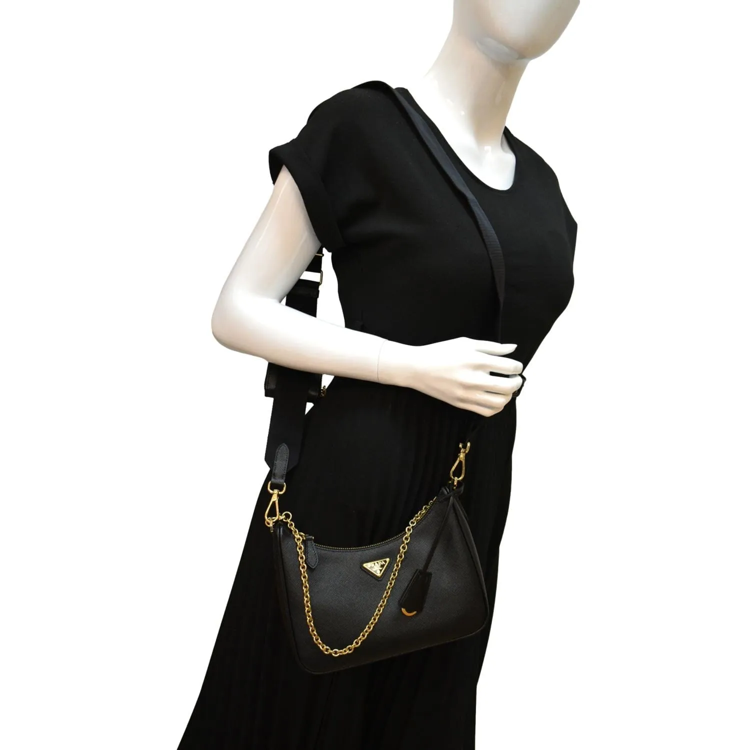 PRADA Re-Edition 2005 Saffiano Leather Shoulder Bag Black