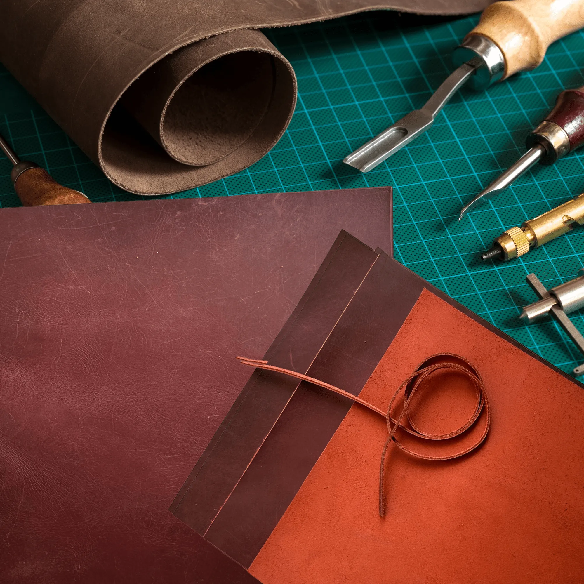 Premium Full Cowhide Leather Sheets (3-Pack) with 91 cm Cord – Perfect for DIY Crafts, Wallets & Jewelry