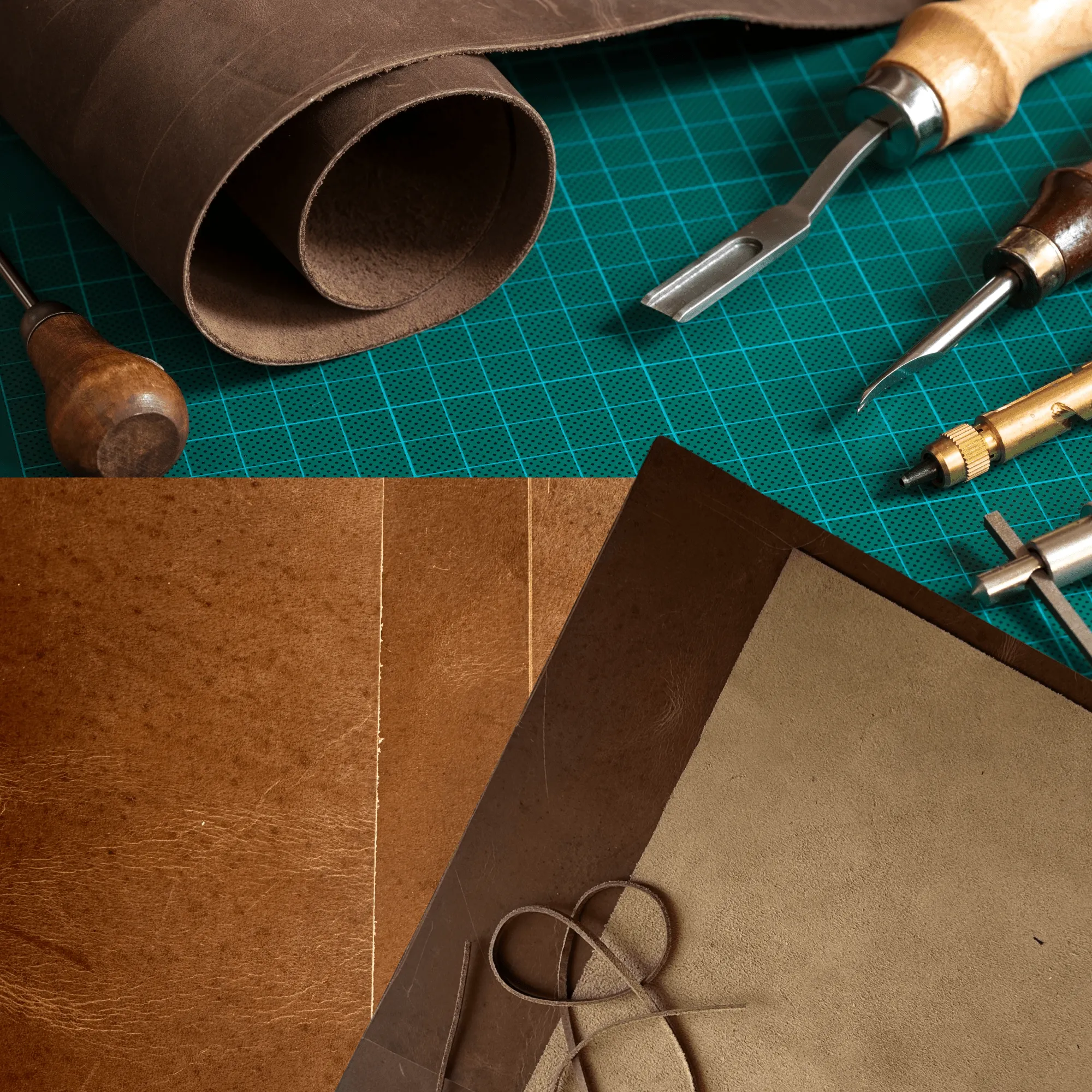 Premium Full Cowhide Leather Sheets (3-Pack) with 91 cm Cord – Perfect for DIY Crafts, Wallets & Jewelry