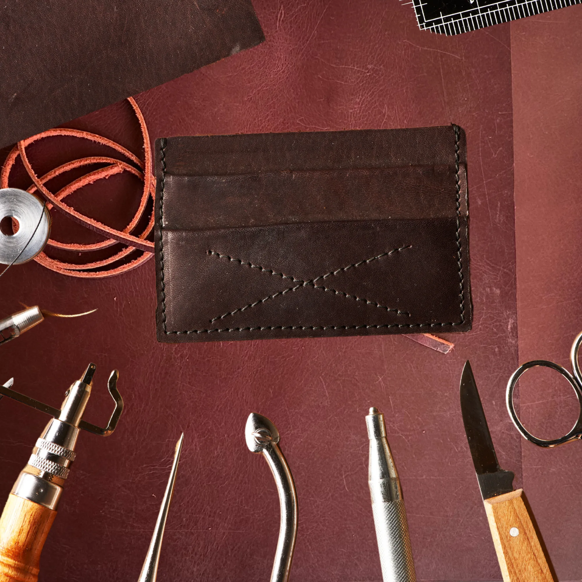 Premium Full Cowhide Leather Sheets (3-Pack) with 91 cm Cord – Perfect for DIY Crafts, Wallets & Jewelry