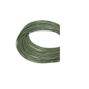 Premium Greek Round Natural Leather Cord - Olive [EOL]