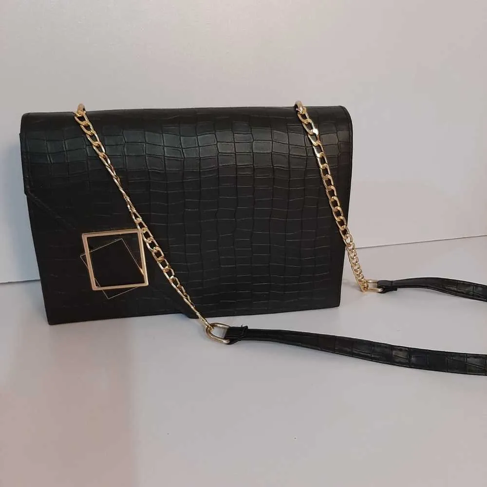 PU Leather Handbag - Black - B03