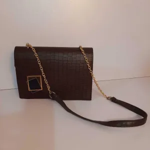 PU Leather Handbag - Chocolate - B03
