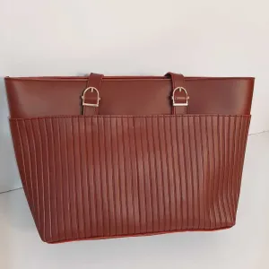 PU Leather Handbag - Maroon - B02