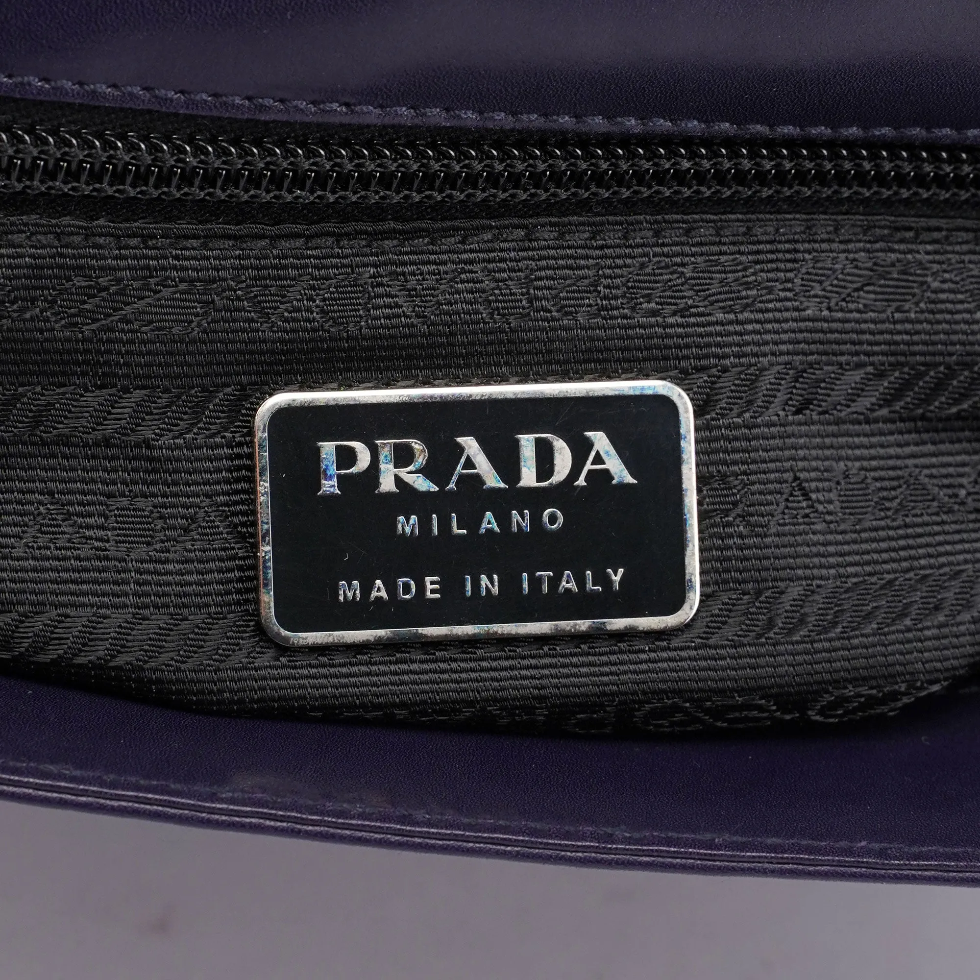 Purple Calfskin Top Handle Flap Bag