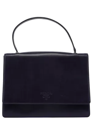 Purple Calfskin Top Handle Flap Bag
