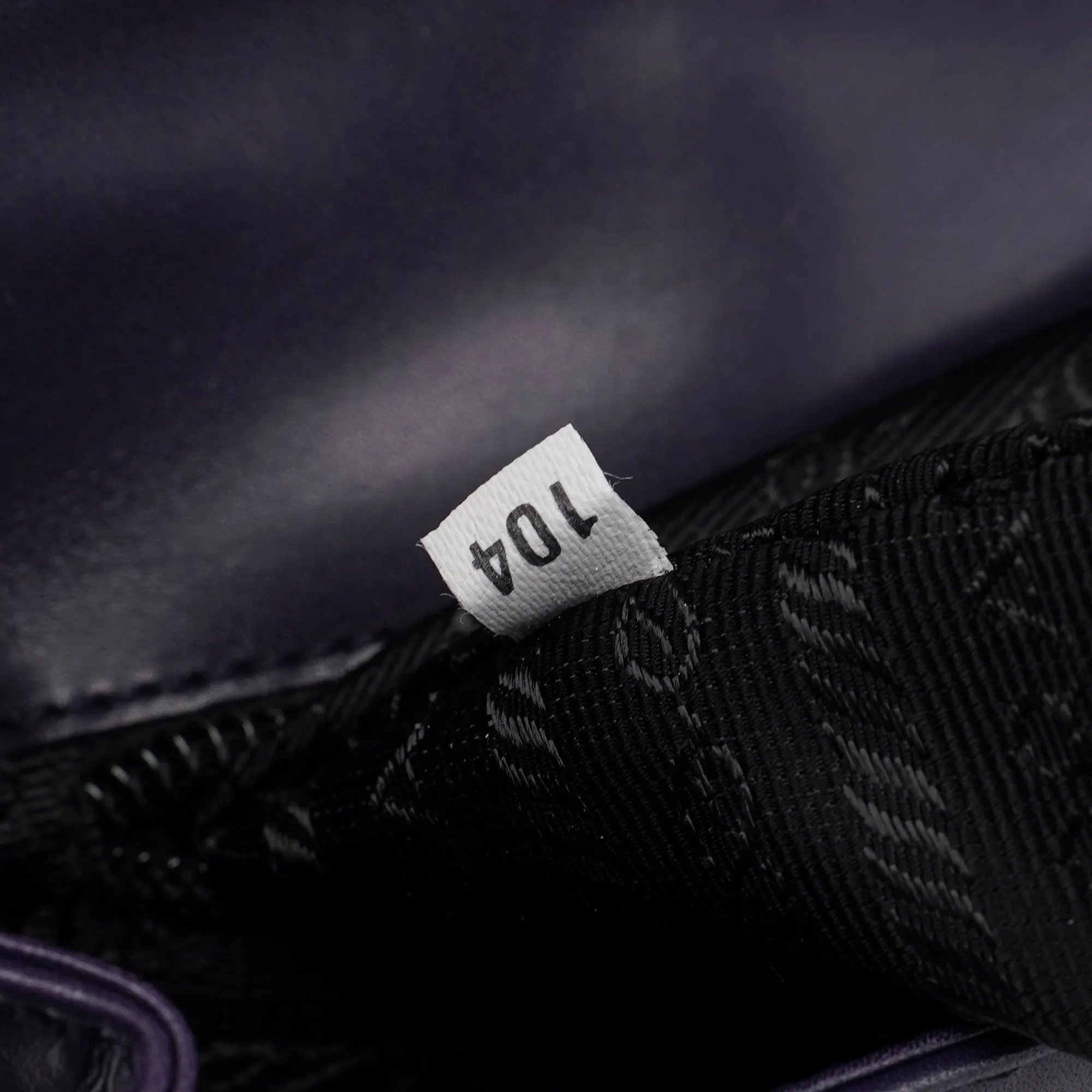 Purple Calfskin Top Handle Flap Bag