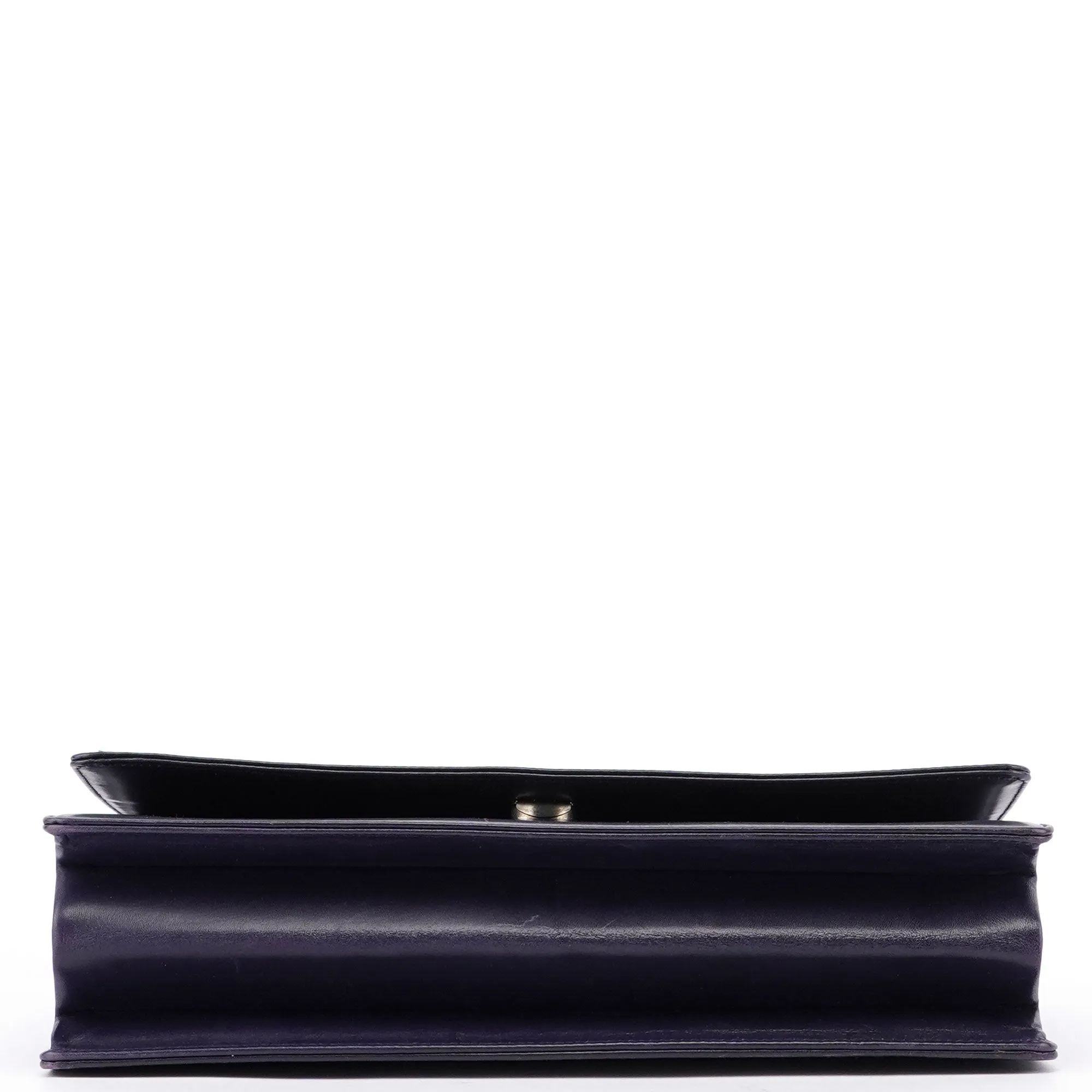 Purple Calfskin Top Handle Flap Bag