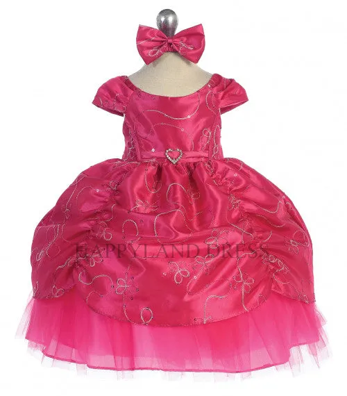 Purple Embroidered Sequin Ruched Dress B485