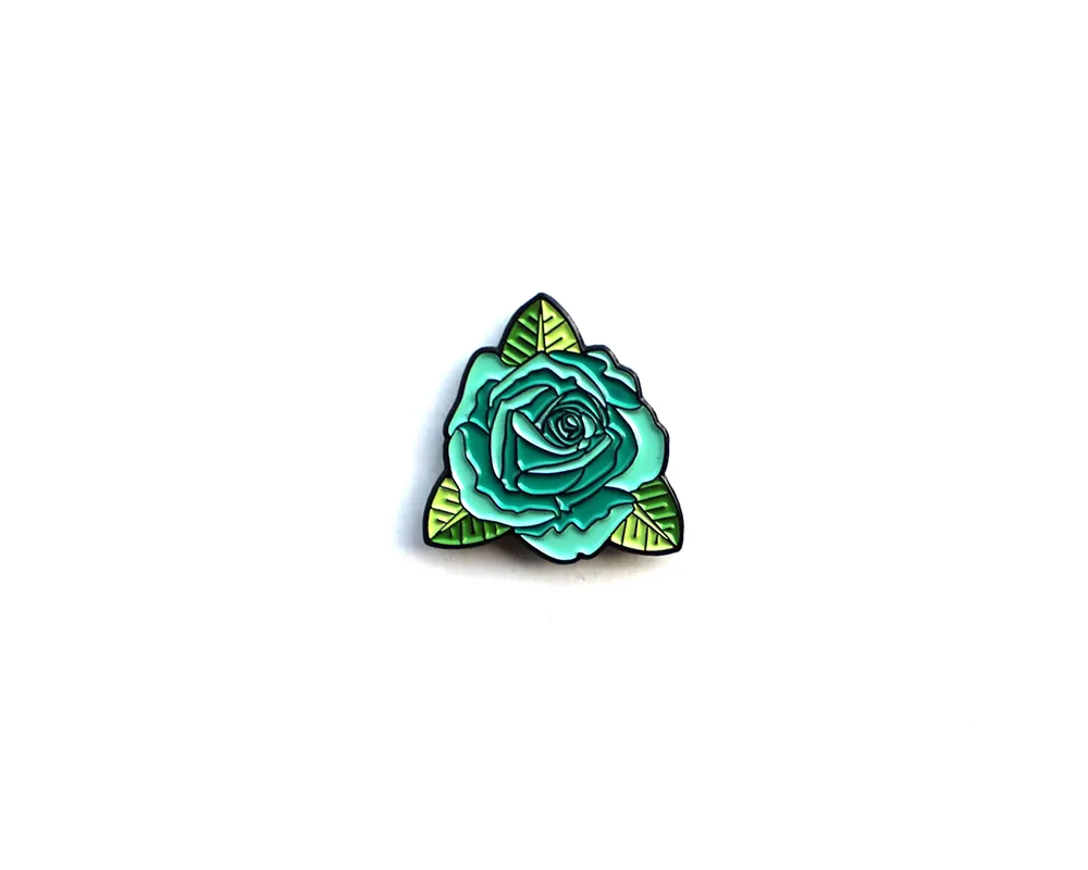 "Teal Rose" Lapel Pin
